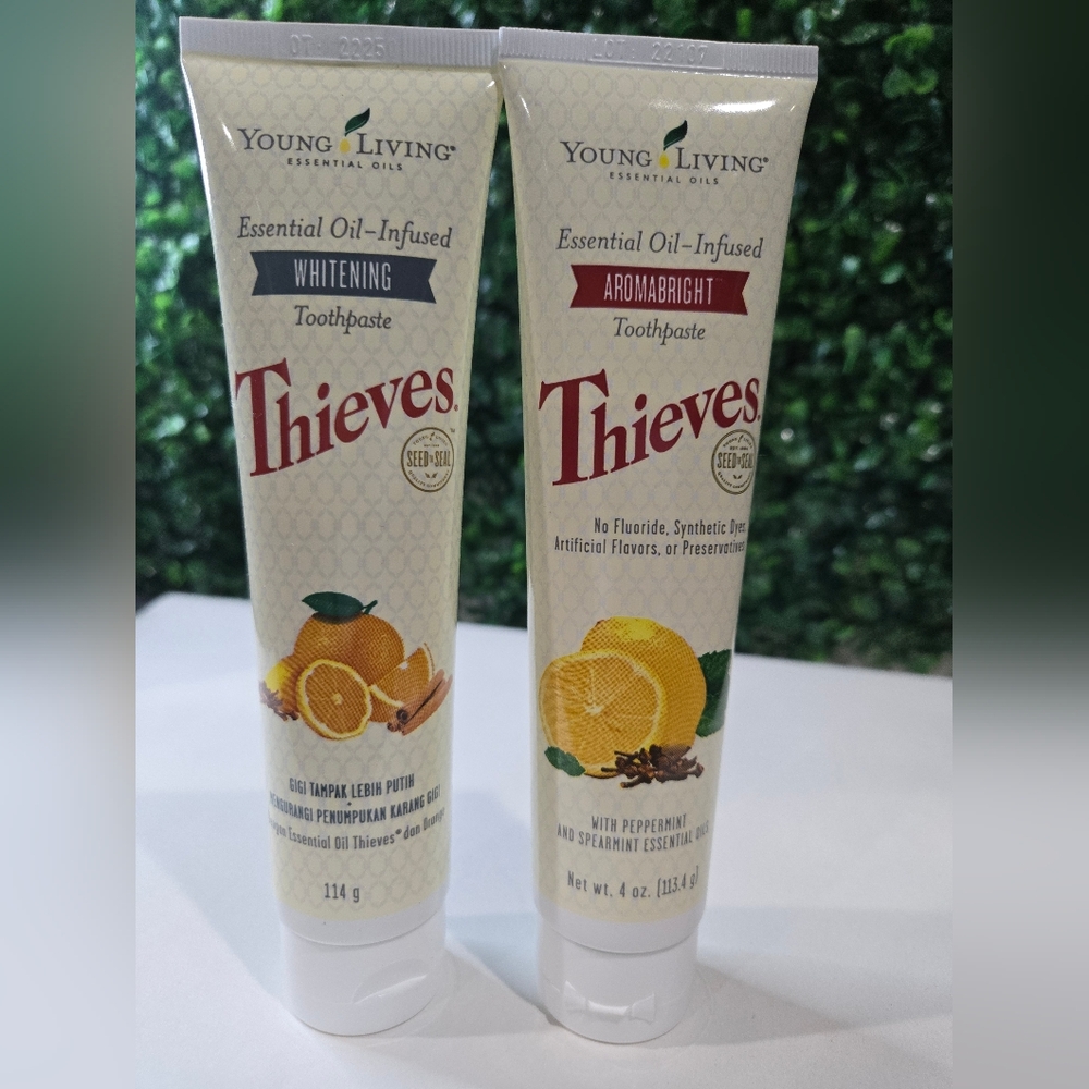 Young Living Thieves Whitening and AromaBright Toothpaste Duo